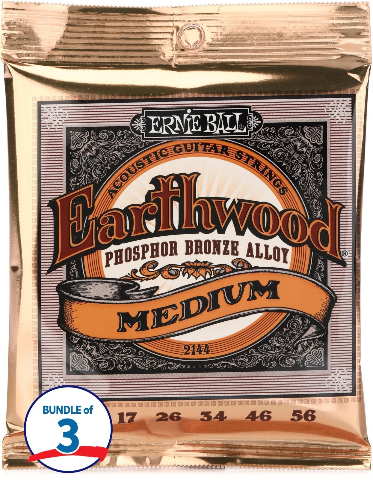 Струны для акустической гитары Ernie Ball 2144 из фосфористой бронзы Earthwood - .013-.056