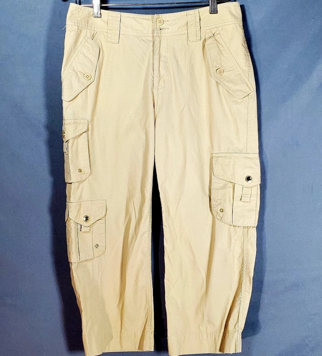 Lauren Ralph Lauren Women's Cargo Capris Cropped Pants Beige Women's Size 4