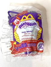 Teletubbies Tinky Winky Soft Toy w/ CLip 2 - NIP - 2000 McDonald's Happy Meal