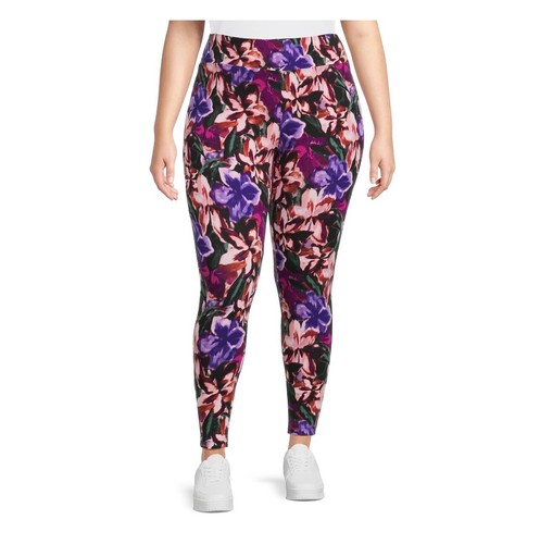 NEW Terra & Sky Women's Multicolor FALL FLORAL High Rise Leggings Plus Sizes - Picture 4 of 6