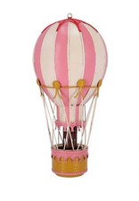 Modellino di una mongolfiera in latta decorativa da parete per cameretta rosa