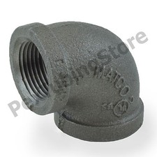 10 3/4" Threaded Black Malleable Iron 90-Degree Elbow Fittings