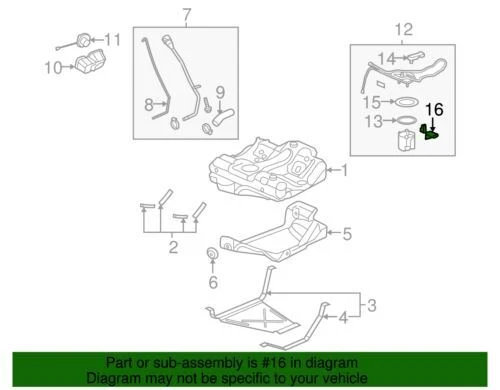 Kit de sensor de nível de combustível genuíno GM 2007-2008 Chevrolet Malibu com anel 19167662 - Imagem 2 de 2