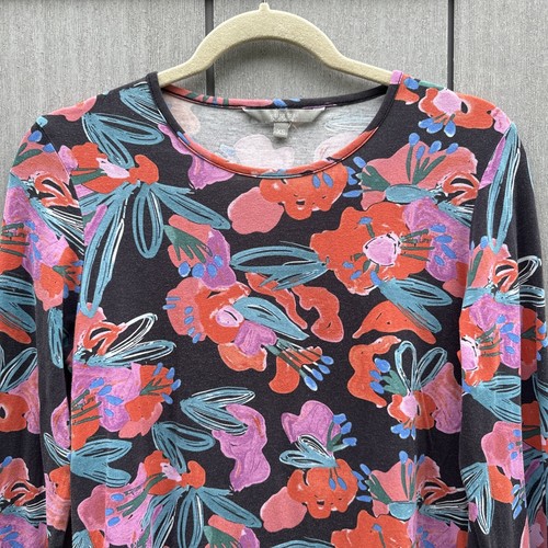 Yarra Trail Womens T-Shirt Size XS Floral Knit Long Sleeve Crew Neck Top - Picture 2 of 20