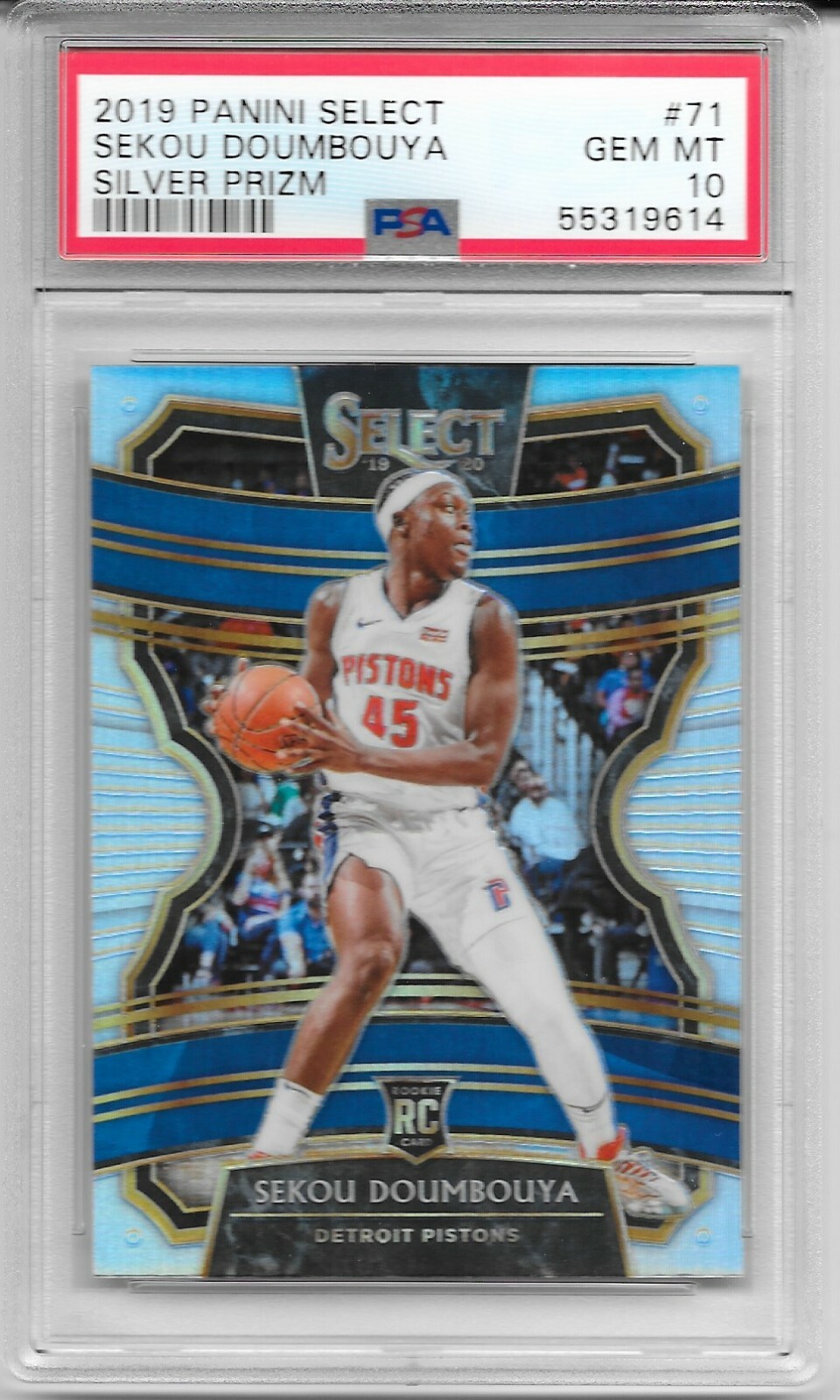 2019 Panini Select Sekou Doumbouya Silver Prizm PSA 10 RC #71 Lakers