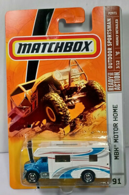 2008 091 MBX Motor Home Blue Camper Matchbox Rare Vintage On Card