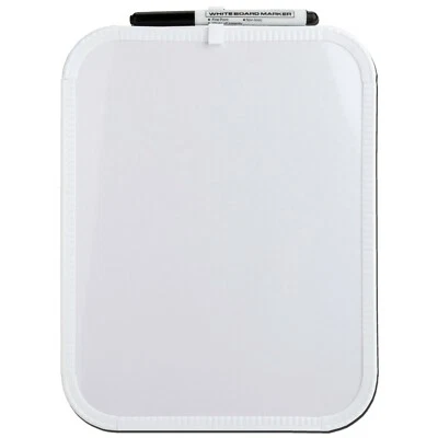 Lorell 75620 Small Dry Erase Board 8-1/2 x 11" With Black Marker, Non-Magnetic