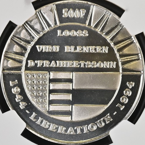 LUXEMBOURG. 1994, 500 Francs, Silver - NGC PF69 - Top Pop 🥇 Jean, Liberation - Picture 5 of 5