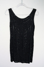 Vintage DKNY Donna Karan New York Beaded Dress Small in Black