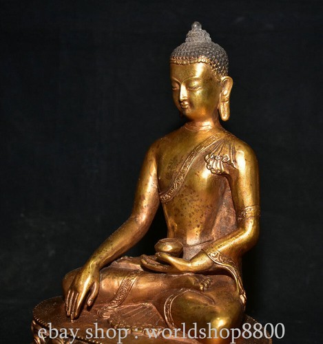 Ancienne statue mode boîte à Bouddha Sakyamuni Tathâgata Sakyamuni 10,8