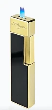 S.T. Dupont Twiggy Black Lacquer & Gold Lighter, 030112, 30112  New In Box