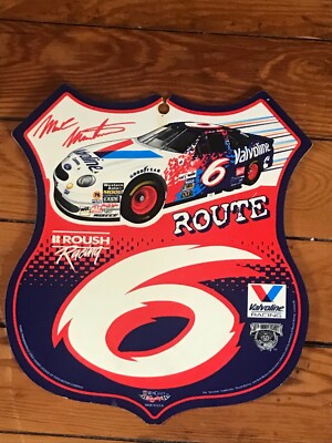 Wincraft Racing Valvoline Red White & Blue Plastic Route 6 Race Car Fan Wall Sig