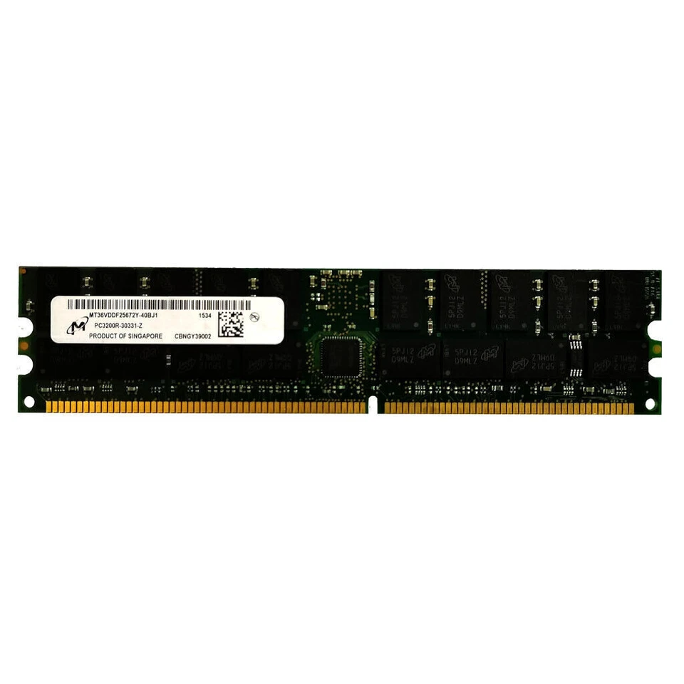 Micron 2GB PC-3200R MT36VDDF25672Y DDR 400 ECC Registered Server RAM Memory - Image 3 of 3