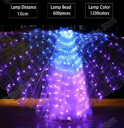 5 Modes LED Isis Wing Colorful Belly Dance Wing Led Accessory 360 Angel Sticks - Picture 15 of 18