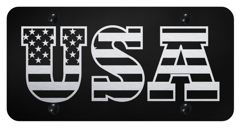 USA Flag Lettering Logo Nameplate Laser Etched License
