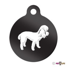Poodle Engraved Keychain Round Tag w/tab Many Colors