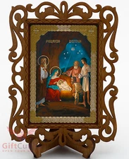 Christmas Nativity of Christ икона Рождество Христово Orthodox Wooden Icon