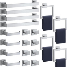 20-Piece Brushed Nickel Bathroom Accessories Set - SUS304 Stainless Steel