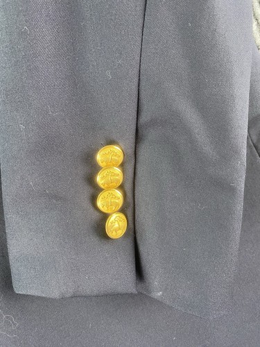 Brooks Brothers Blazer 38 S Navy Wool Gold Buttons Logo University Premium - Picture 8 of 15