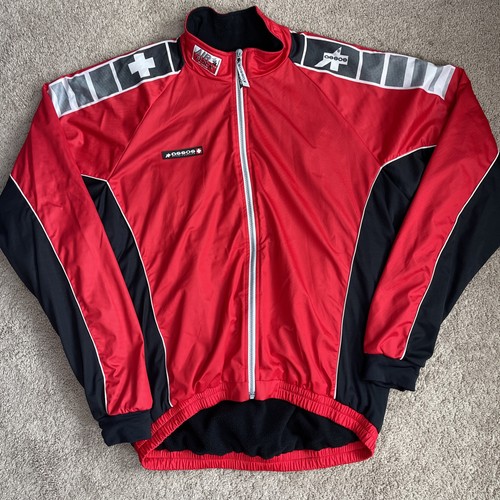 Assos of Switzerland Jacket Mens L Red Prosline Air Block Fleece Lined Cycling