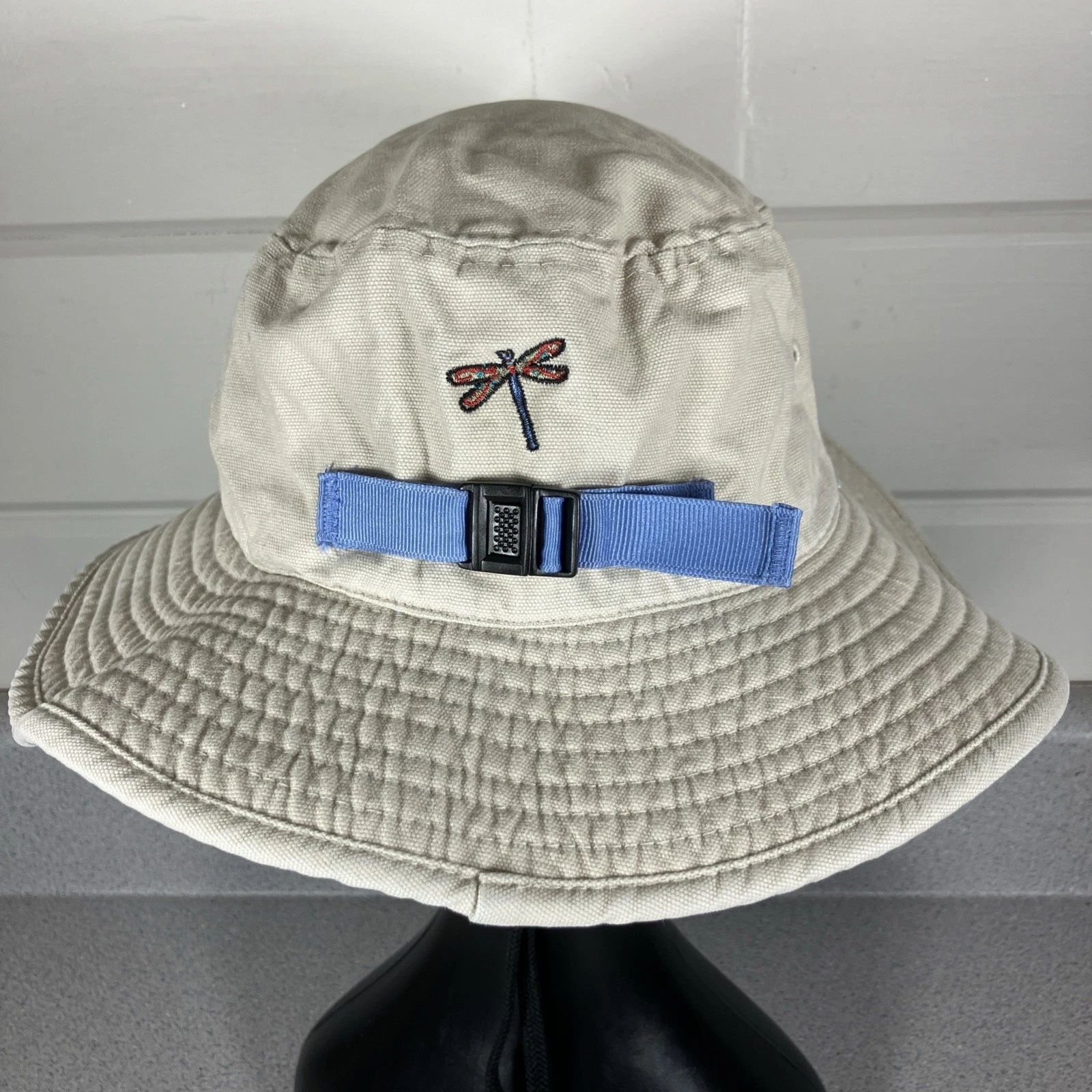 REI Bucket Hat Womens Dragonfly Insect Gorpcore Coolmax Adjustable Khaki Large