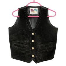 Whos That Girl 90s Y2K Grunge Retro Vintage Streetwear Leather Vest Girls M