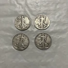4 Walking  Liberty Half Dollars. .50 Cent X 4.  Silver Coins