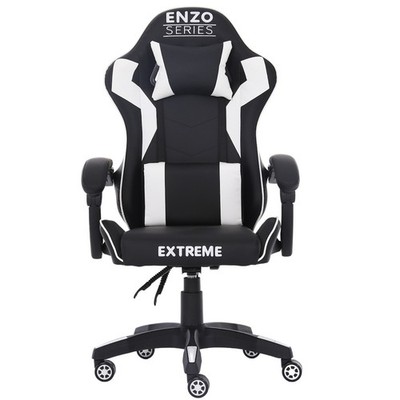 Gamingstuhl Enzo White mit stufenlos verstellbarer Rückenlehne