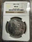 Beautiful 1885 O Morgan Silver Dollar NGC Graded MS 63