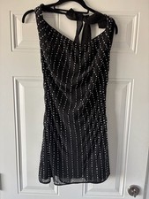 Nasty Gal Black Embellished Halter Mini Dress Size 10