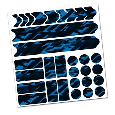 28 Teiliges Set Fahrrad Rahmen Schutzfolie Aufkleber MTB Future Neon Blau V2