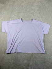 eileen fisher light purple boxy tee shirt organic cotton large