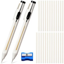 Motiskyy 28 Pcs Chalk Pencil Refillable Cartridge Set, Sewing Pen white