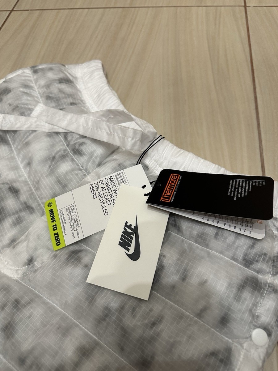 Nike x Stussy Insulated White Puffer Pants Size XS DC1092-100 Men