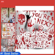 Halloween Window Clings 86 Pcs Bloody Handprint Footprint Decals 8 Sheets