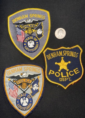 3 Piece Lot - New & Vintage Denham Springs Louisiana Police Patches