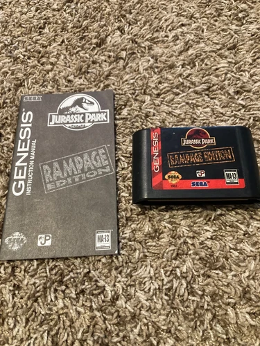 Jurassic Park: Rampage Edition (Sega Genesis, 1994) with manual - TESTED