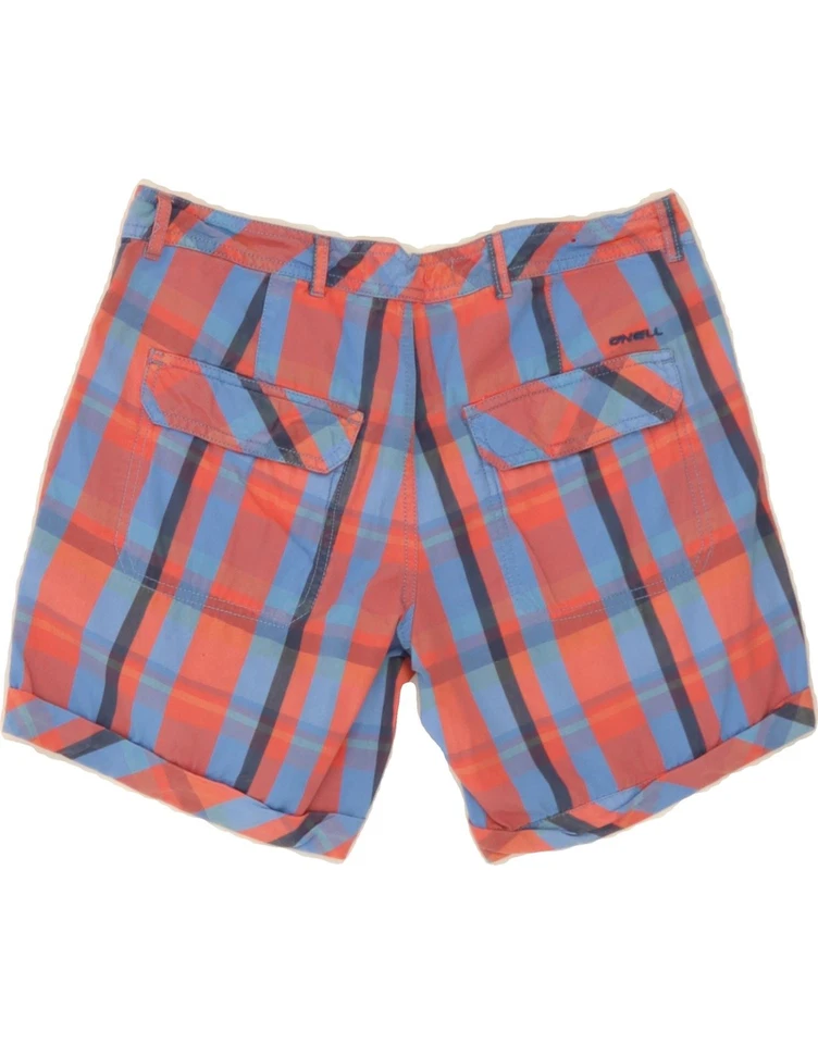 Pantalones Cortos Chinos O'NEILL Mujer W29 Medianos Rojo Cuadros Algodón IL10 Foto 2 de 3