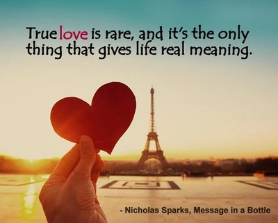 NICHOLAS SPARKS ''TRUE LOVE IS RARE, AND IT'S THE ONLY THIN QUOTE PUBLICITY PHOTO