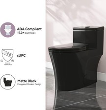 HOROW Elongated One Piece Toilet ADA Chair Height 17.3" Dual Flush 1.1/1.6 GPF