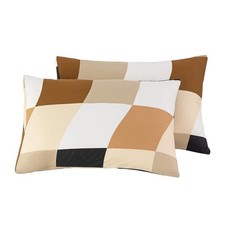 White Checkered Pillow Cases King 100 Cotton Patchwork Plaid Pillowcases Set