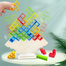 Kids Balance Game Swing Blocks Colorful Stacking Puzzle Game Toy Desktop Board