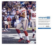 Victor Cruz AUTOGRAPH Signed New York Giants Football 8x10 Photo B ACOA