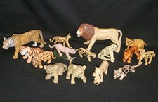 Mixed Lot Of 15 Wild Cat Figures, Tiger, Lion, Puma, Cheetah, Educational/Nature