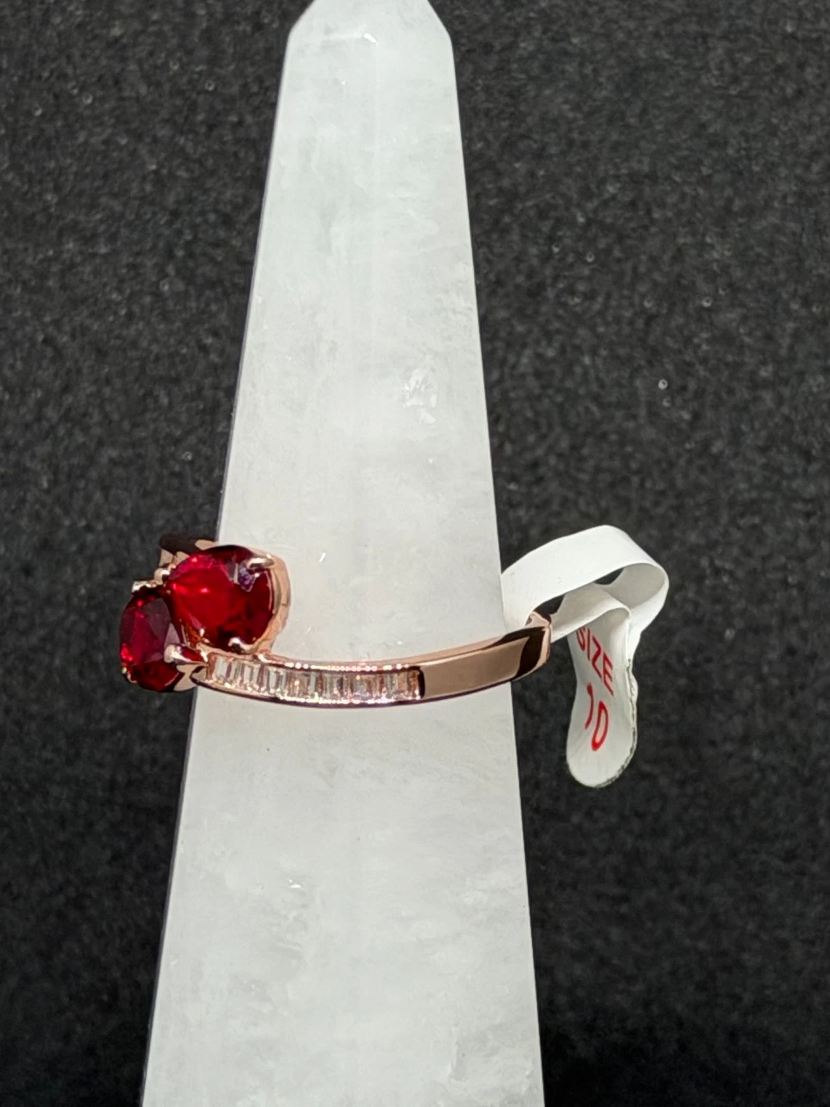 Bomb Party Ring Sz 10 "The Jackie Ring" Garnet on Rose Gold image 3