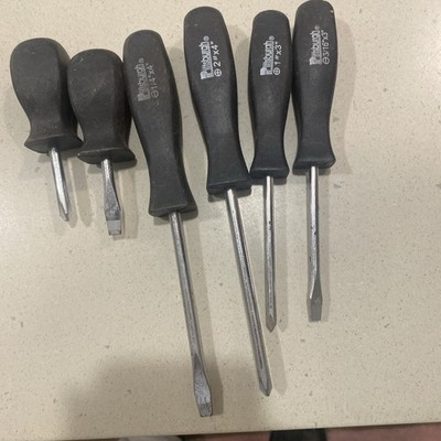 Pittsburgh Set of 6 Black Handled Screwdrivers 3.5'' / 6'' / 7.5''