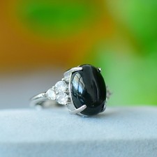 Natural Green Jade Hand Carved Jade Ring Female's Jewelry Gift Adjustable