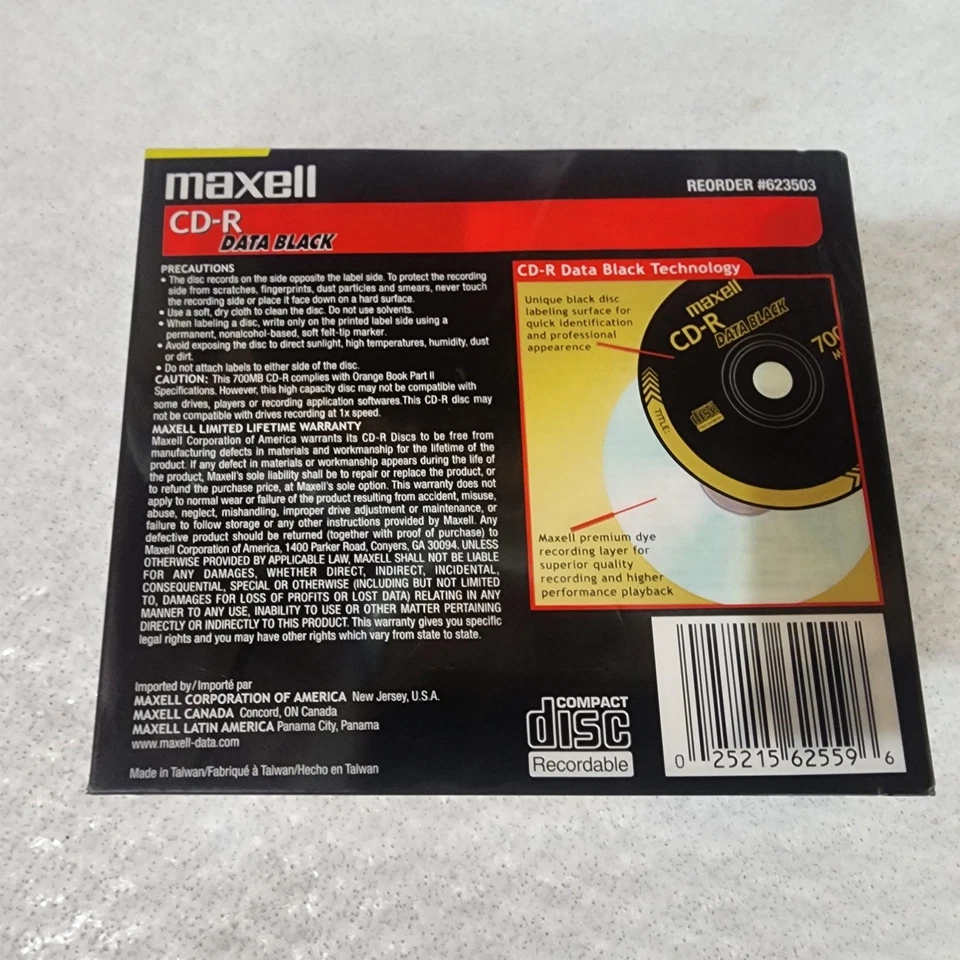 Maxell CD-R Data Black 700MB 80 Min 3 Pack Jewel Cases 40x Sealed Reorder 623503 - Image 3 of 4