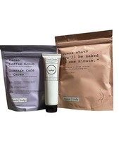 Image of Frank Body Bundle of 3 Exfoliating Coffee Scrubs and Charcoal Face Cleanser New