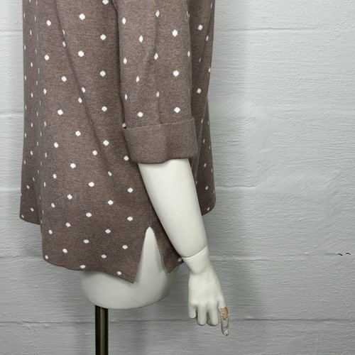 Cynthia Rowley Brown Polka Dot Sweater Women's 1X 3/4 Sleeve Career Cottage - Picture 8 of 17